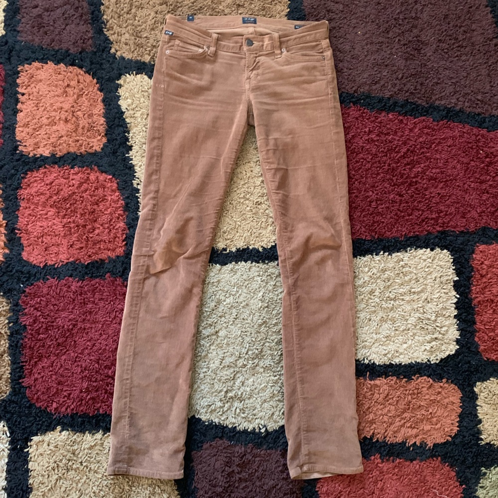 Low Rise Straight Leg Brown Corduroy Pants